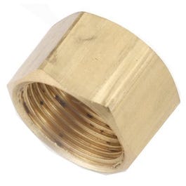 Brass Flare Space Heater Cap, 3/8-In. x 9/16-24 Fine Thread