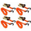 12-Ft. x 1-In. Ratchet Tie-Down with Double J-Hooks, 1000 lbs. Working Load Limit (3000 lbs. break strength), 4 Pack
