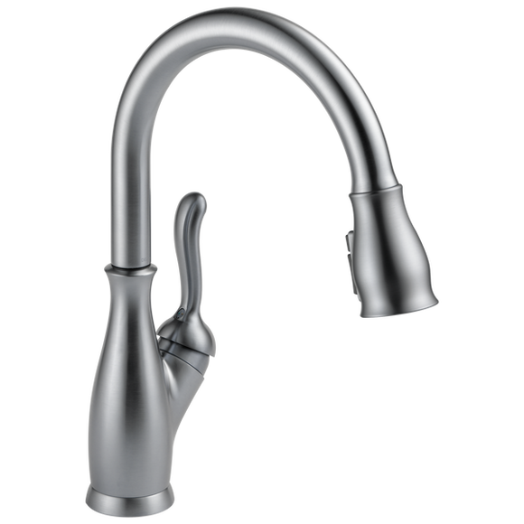 Delta Faucet LELAND® Single Handle Pull-Down Kitchen Faucet With ShieldSpray® Technology In Arctic Stainless