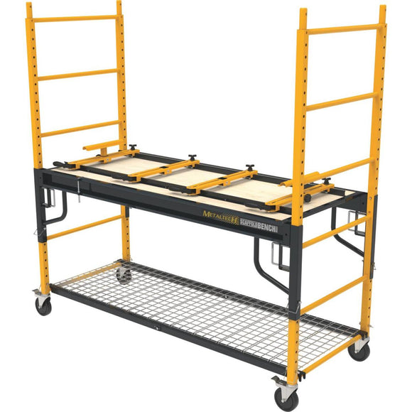 Metaltech 4-in-1 Scaffolding, Miter Saw Stand, Storage Rack & Utility Cart