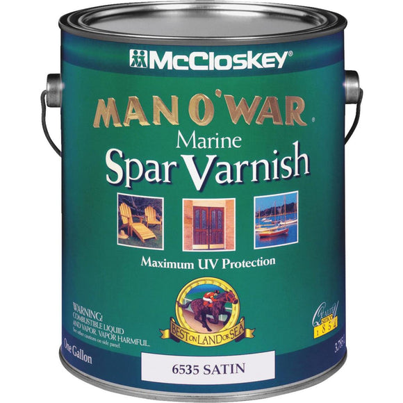 McCloskey Man O'War Satin Low VOC Marine Spar Interior & Exterior Varnish, Gallon