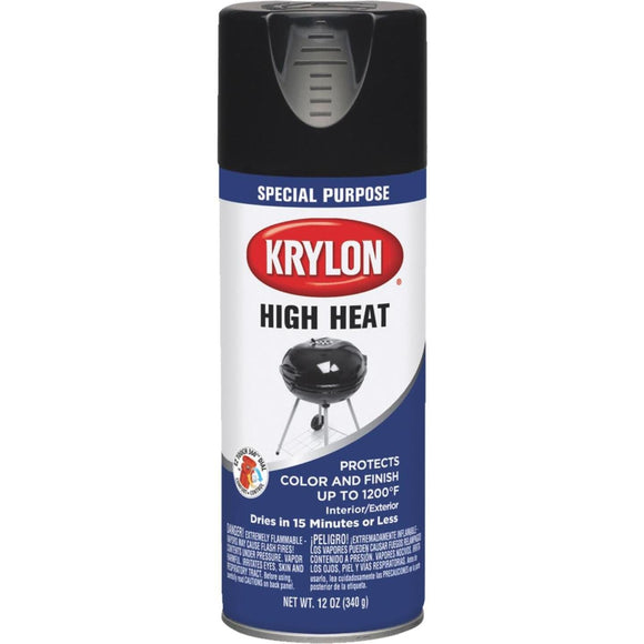 Krylon Flat Black 12 Oz. High Heat Spray Paint