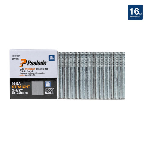 Paslode 16 Gauge F16 Straight Finish Nail Galvanized (2-1/2