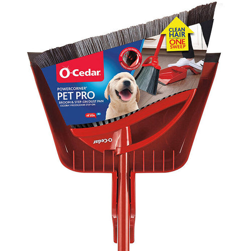 O-Cedar PowerCorner® Pet Pro Broom & Step-On Dust Pan