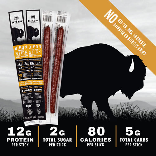 Icon Meats Bison and Pork Sticks Original