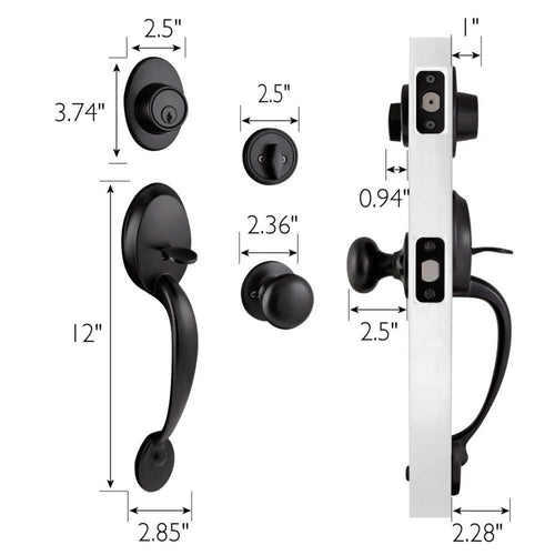 Design House Coventry Door Handleset with Knob and Deadbolt