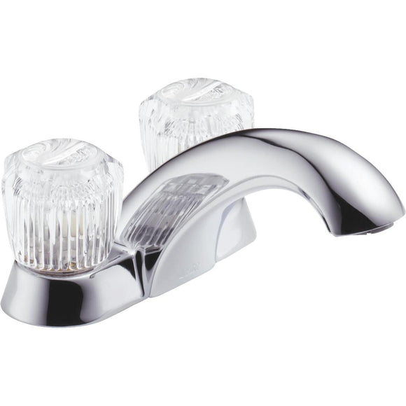 Delta Classic Chrome 2-Handle Knob 4 In. Centerset Bathroom Faucet