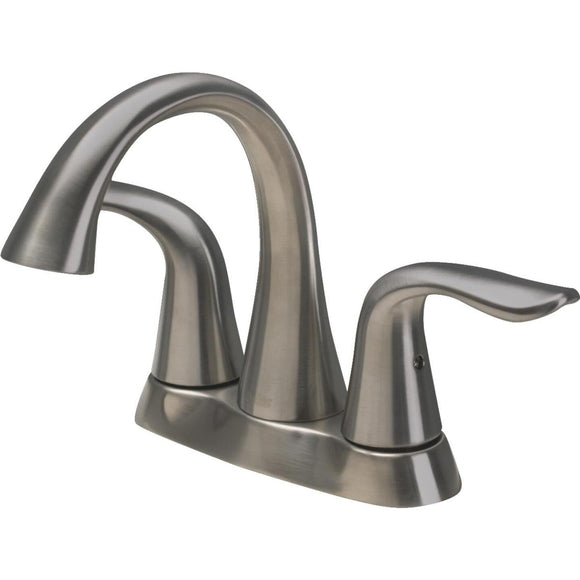 Delta Lahara Stainless 2-Handle Lever 4 In. Centerset Bathroom Faucet with Pop-Up